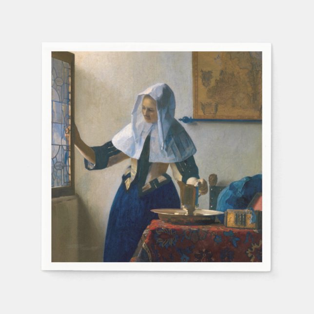 Johannes Vermeer - Woman with a Water Pitcher Napkin (Front)