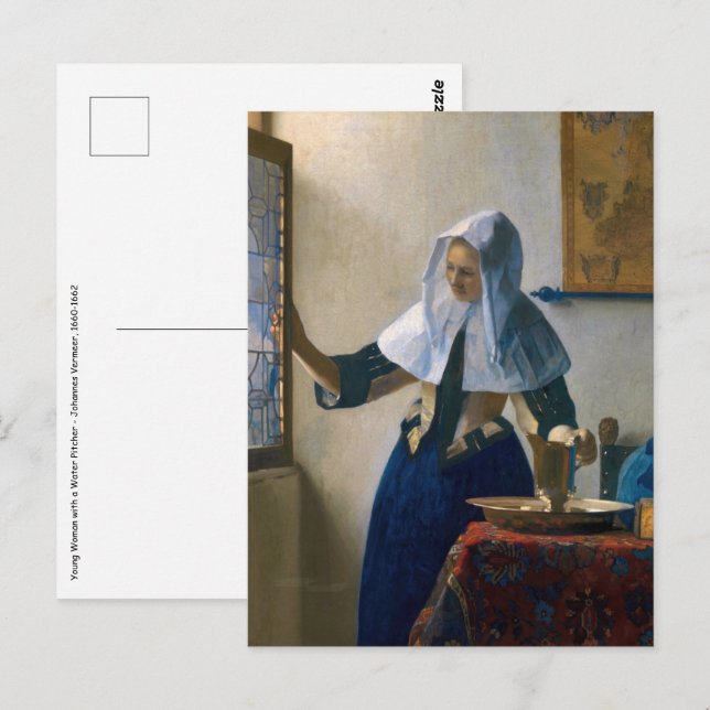 Johannes Vermeer - Woman with a Water Pitcher Postcard (Front/Back)