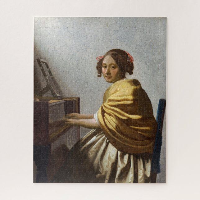 Johannes Vermeer - Young Woman Seated at Virginal Jigsaw Puzzle (Vertical)