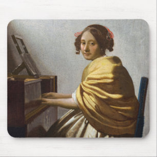 Johannes Vermeer - Young Woman Seated at Virginal Mouse Mat