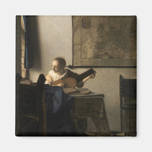 Johannes Vermeer - Young Woman with a Lute Magnet (Front)