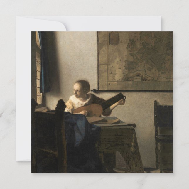 Johannes Vermeer - Young Woman with a Lute Thank You Card (Front)