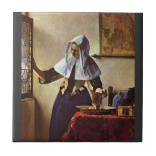 Johannes Vermeer - Young woman with a water jug at Tile