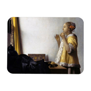 Johannes Vermeer - Young Woman with Pearl Necklace Magnet