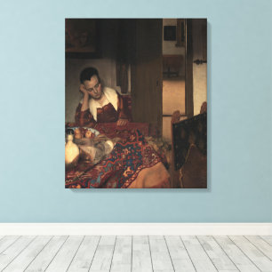 Johannes Vermeer, Young Women Sleeping Canvas Print