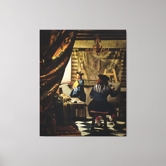 Johannes Vermeer's The Art of Painting circa 1668 Canvas Print (Front)