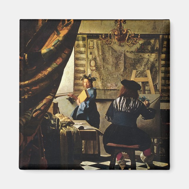 Johannes Vermeer's The Art of Painting circa 1668 Magnet (Front)