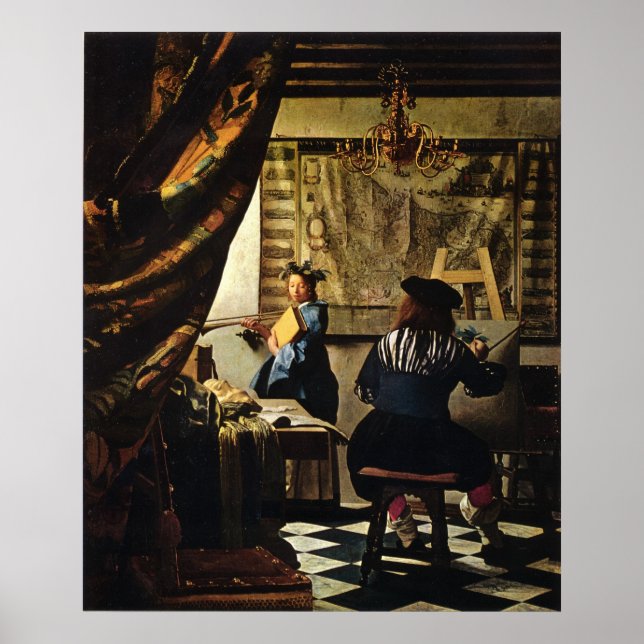 Johannes Vermeer's The Art of Painting circa 1668 Poster (Front)