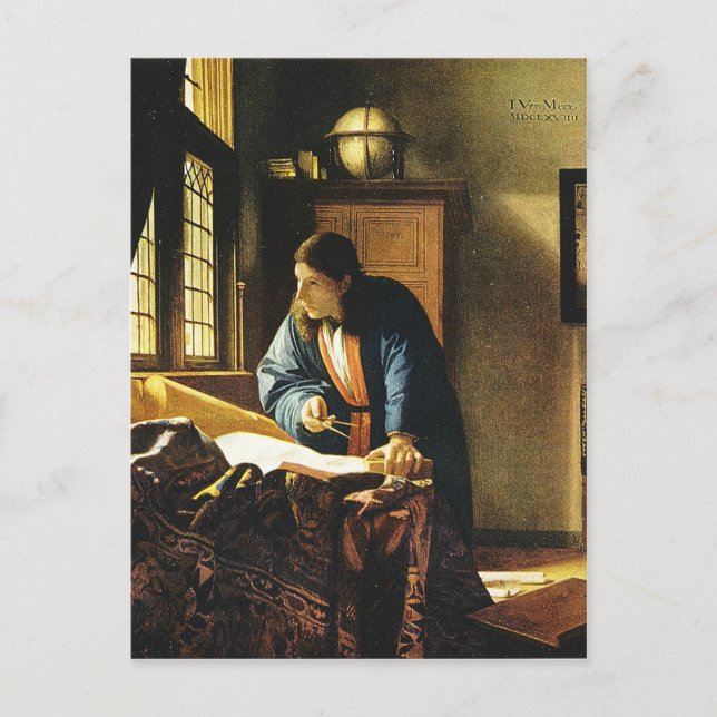 Johannes Vermeer's The Geographer (circa 1669) Postcard (Front)