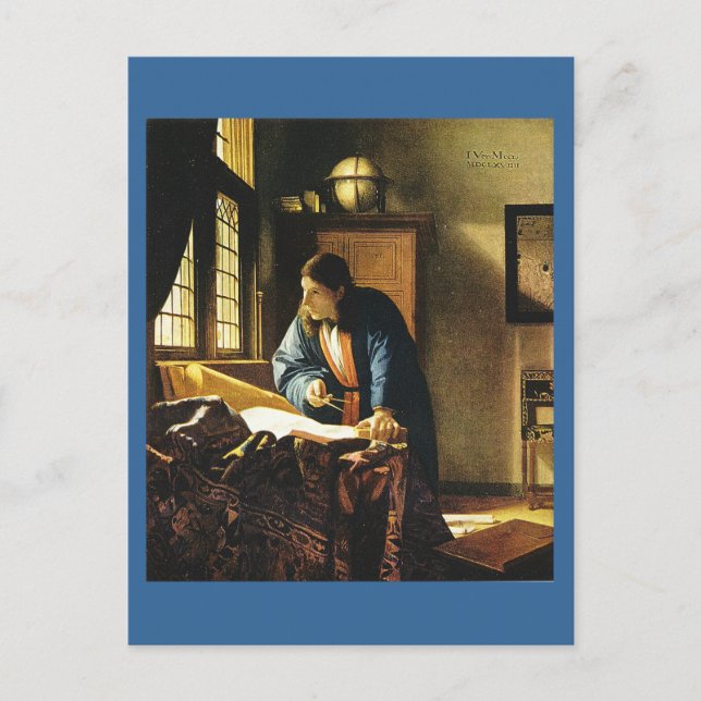 Johannes Vermeer's The Geographer (circa 1669) Postcard (Front)