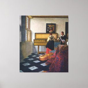 Johannes Vermeer's The Music Lesson (circa1663) Canvas Print