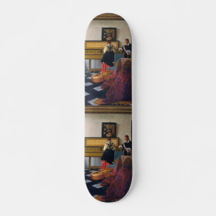 Johannes Vermeer's The Music Lesson (circa1663) Skateboard