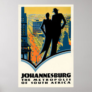 Johannesburg Art Deco Travel Poster South Africa