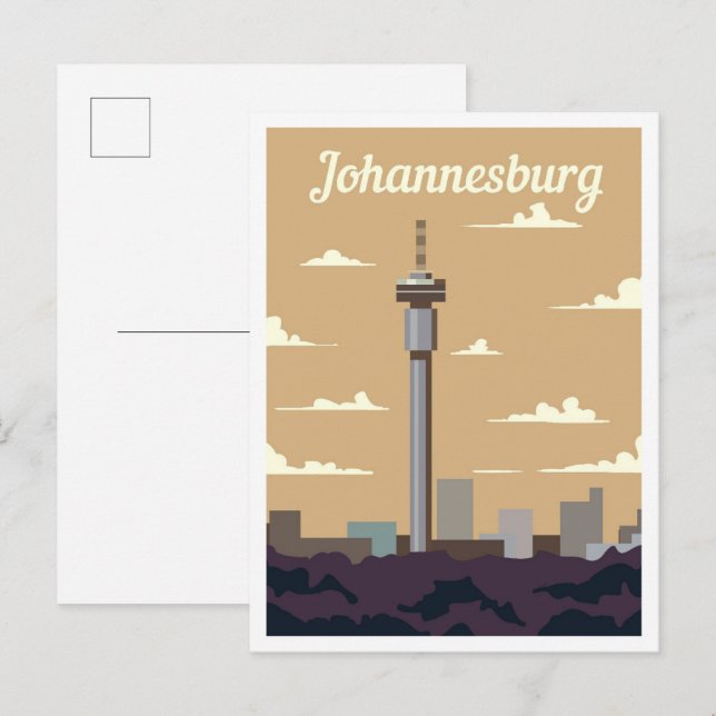 Johannesburg South Africa Art Travel Illustration Postcard (Front/Back)