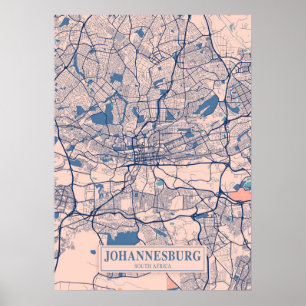 Johannesburg - South Africa Breezy City Map Poster