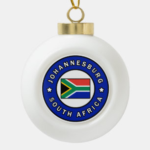 Johannesburg South Africa Ceramic Ball Christmas Ornament