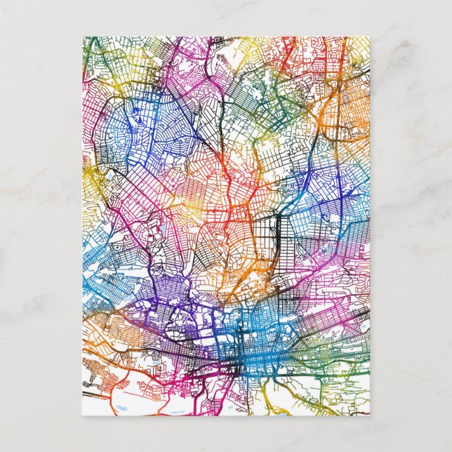 Johannesburg South Africa City Map Postcard (Front)