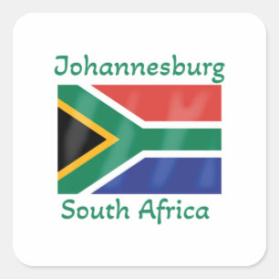 Johannesburg South Africa Flag Square Sticker