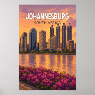 Johannesburg South Africa Illustration Travel Art Poster