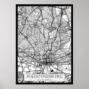 Johannesburg South Africa Map Poster