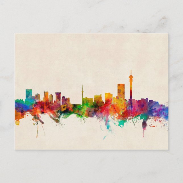 Johannesburg South Africa Skyline Postcard (Front)