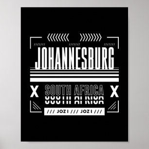 Johannesburg South Africa Urban Typography Graphic Poster
