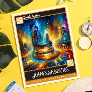 Johannesburg, South Africa Vintage Painting Postcard