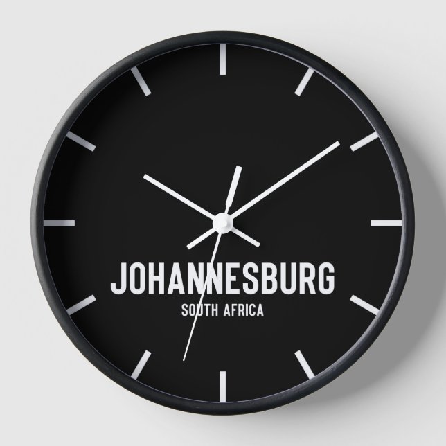 Johannesburg Time Zone Newsroom Wall Clock (Front)