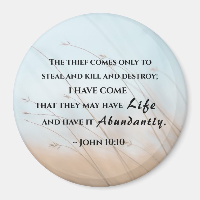 John 10:10 I have come that they may have life  Magnet (Front)