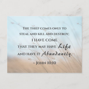 John 10:10 I have come that they may have life Postcard