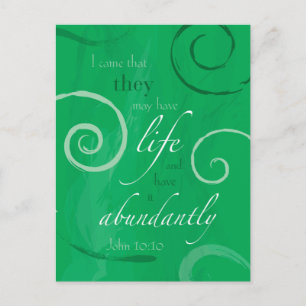 John 10:10 - Life Abundant Postcard