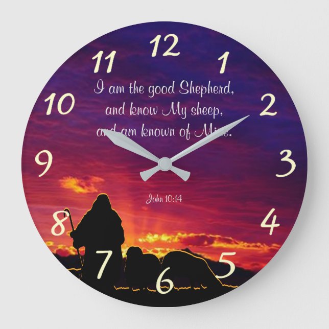 John 10:14   large clock (Front)