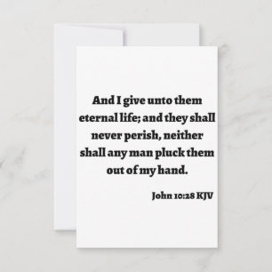 John 10:28 KJV Bible Verse Flat Greeting Card