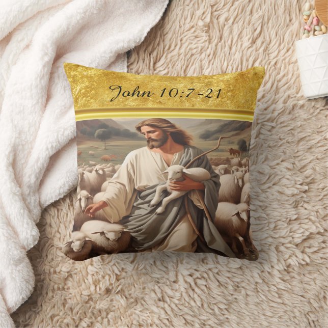 John 10:7 Faithful Shepherd Art Cushion (Blanket)