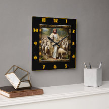John 10:7 Golden Shepherd Loving Scene