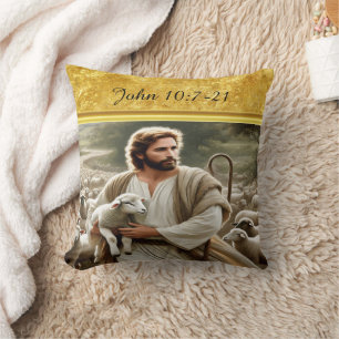 John 10:7 Radiant Shepherd Vision Cushion