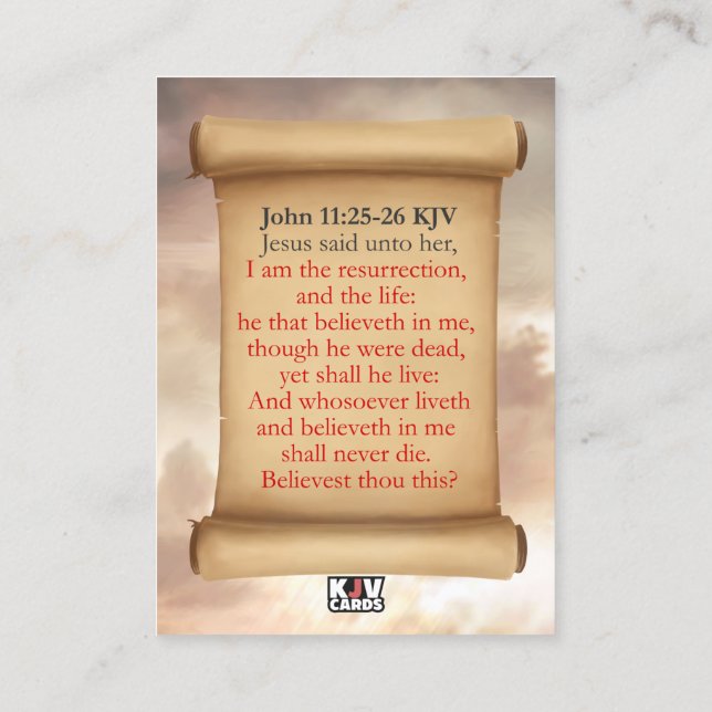 John 11:25-26 KJV Cards (Back)
