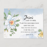 John 11:25 Bible Verse Spring Flowers Easter