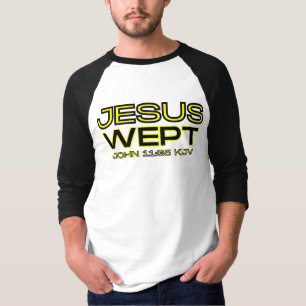 John 11:35 Bible Verse KJV Quote Men's 3/4 T-Shirt