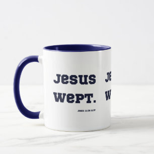John 11:35 KJV Bible Verse Two-Tone Mug