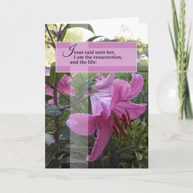 John 11 Happy Resurrection Sunday Easter Cross Card (Front)