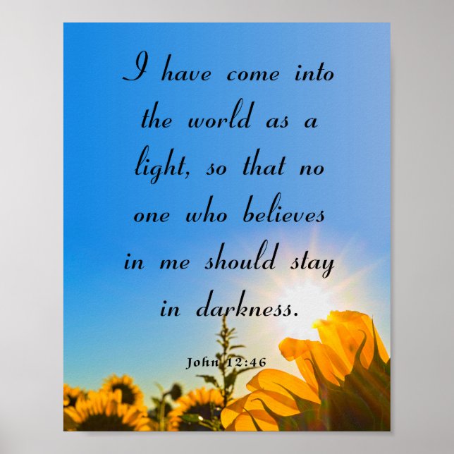 John 12:46, Bible Verse Poster (Front)