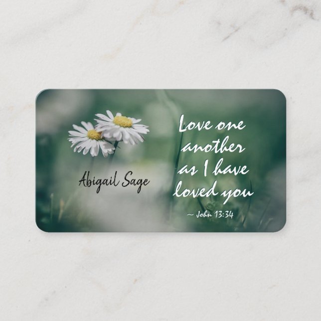 John 13:34 Love one another as I have loved you  Business Card (Front)