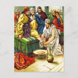 John 13:4-17 Washing the Disciples' Feet postcard