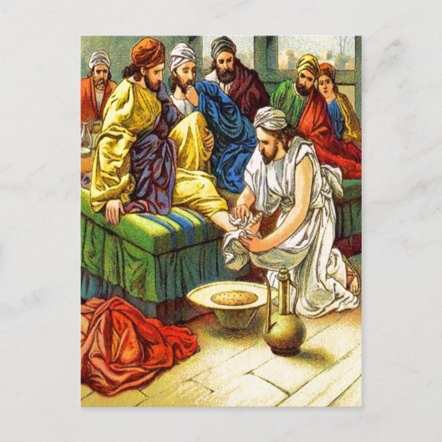 John 13:4-17 Washing the Disciples' Feet postcard (Front)