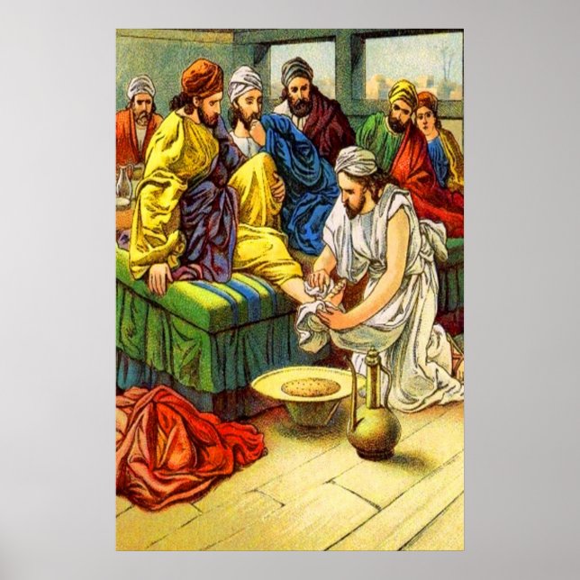 John 13:4-17 Washing the Disciples' Feet poster (Front)