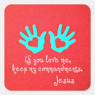 John 14:15 square sticker