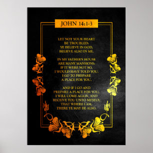 John 14:1-3 Bible Verse Poster