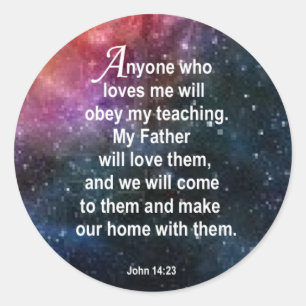 John 14:23 classic round sticker