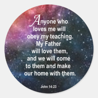 John 14:23 classic round sticker